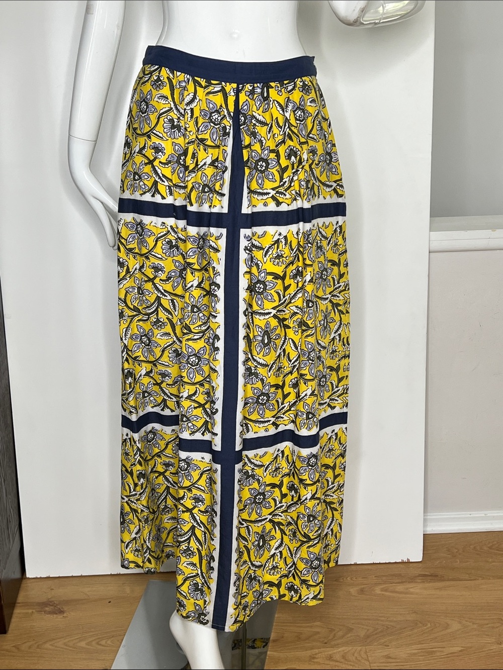 Antik Batik Sz 38 Marius Lined Maxi 100% Cotton Side Zip Skirt